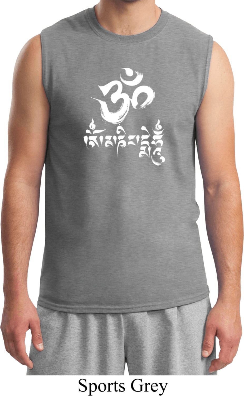 Om Mani Padme Hum Herren Yoga Ärmellose Muskel T-Shirt = 2700-Mani Om Mani Padme Hum Herren Yoga Ärmellose Muskel T-Shirt = 2700-Mani von YogaClothingForYou