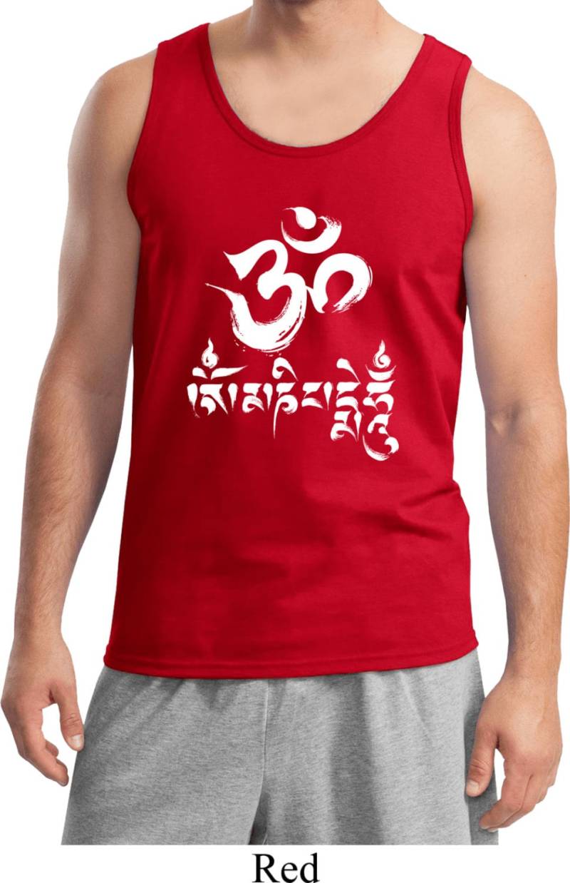 Om Mani Padme Hum Herren Yoga Tank Top = 2200-Mani von YogaClothingForYou