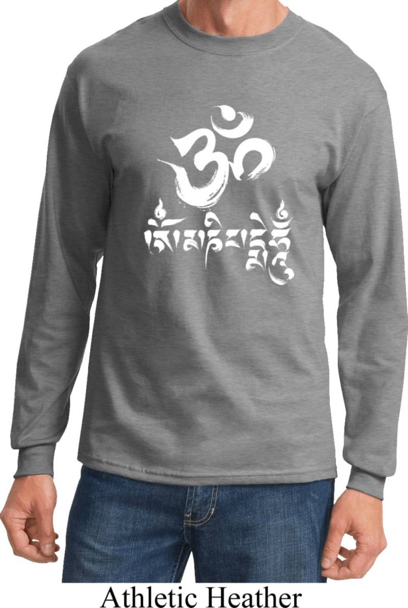 Om Mani Padme Hum Yoga Langarm-T-Shirt = Pc61Ls-Mani von YogaClothingForYou