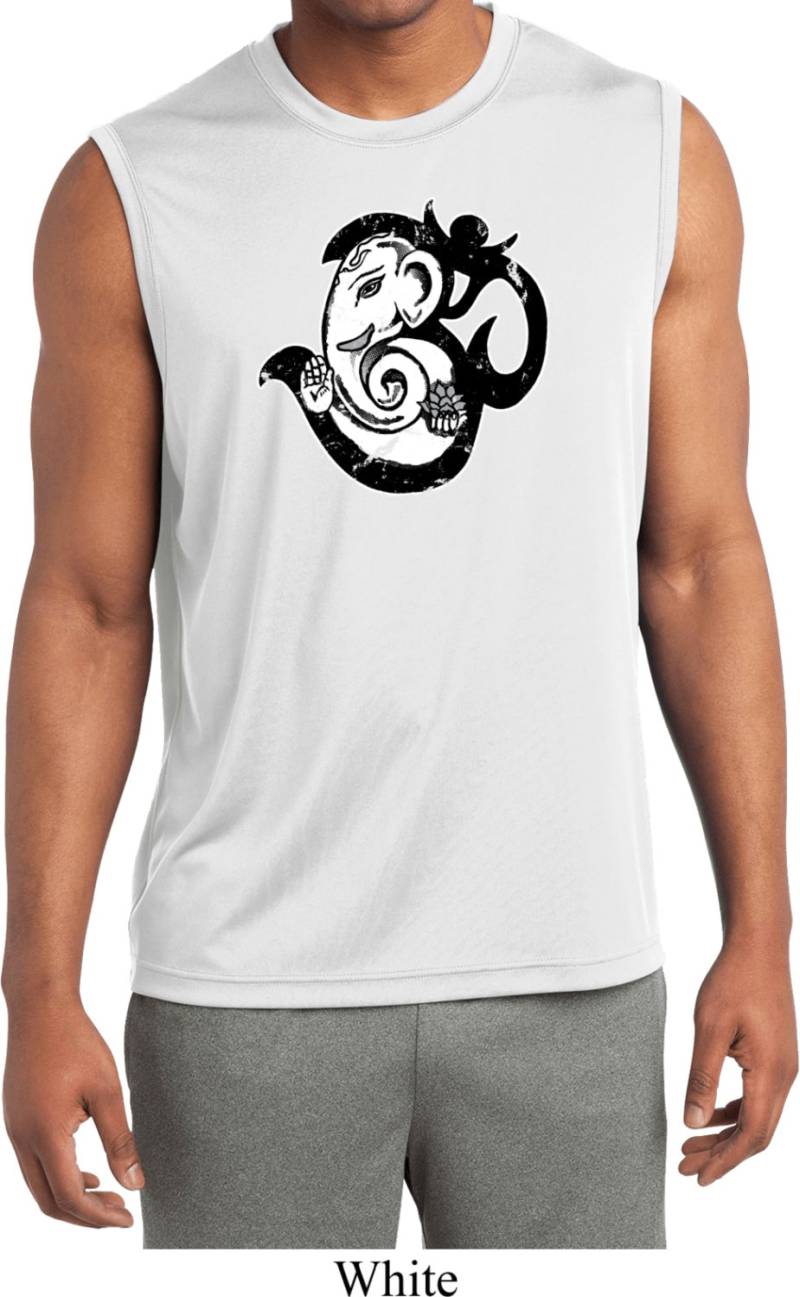 Om Mashup Herren Yoga Ärmellose Feuchtigkeit Wicking T-Shirt = St352-Mashup von YogaClothingForYou