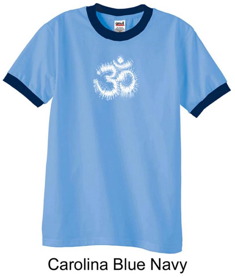 Om Tie Dye Yoga Ringer T-Shirt = 923-Omtiedye von YogaClothingForYou