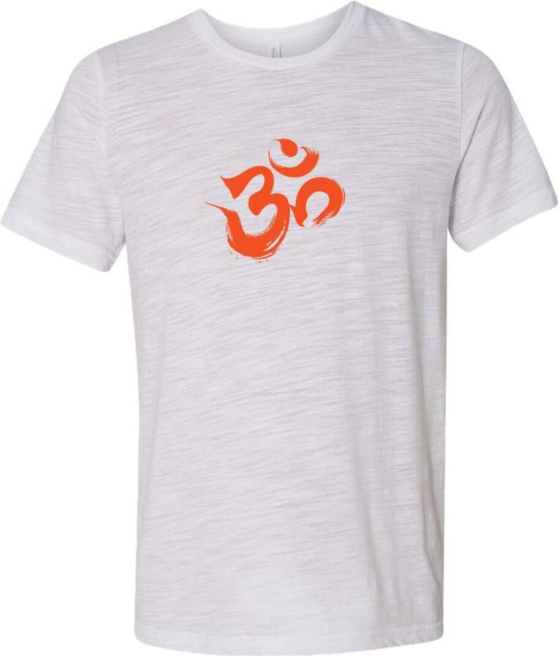 Orange Pinselstrich Aum Burnout Yoga T-Shirt = Orangebrush-3650 von YogaClothingForYou