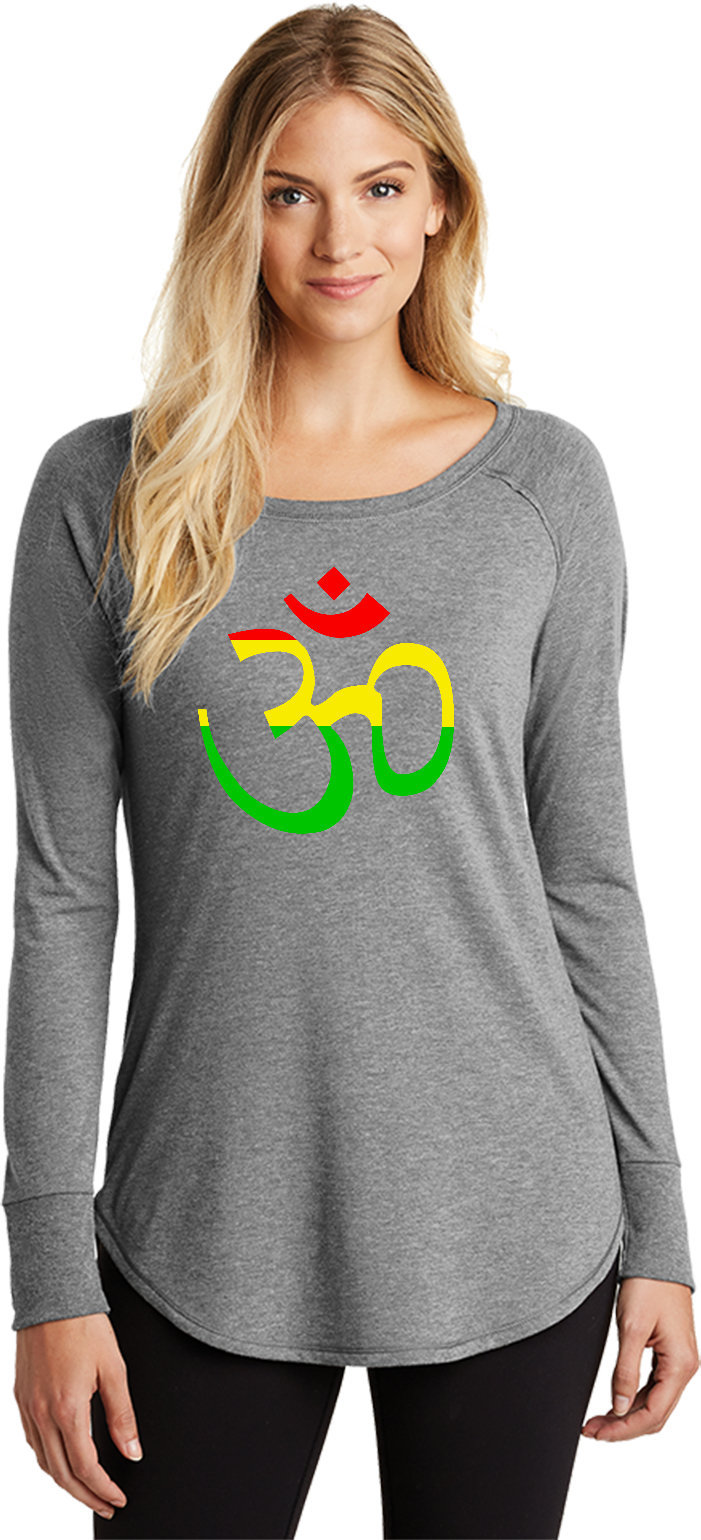 Rasta Aum Damen Yoga Tri-Blend Langarm = Rastaum-Dt132L von YogaClothingForYou