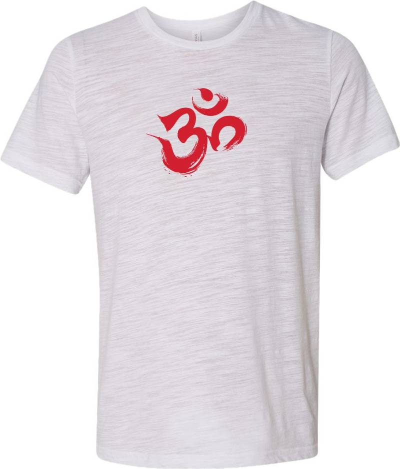 Roter Pinselstrich Aum Burnout Yoga T-Shirt = Redbrush-3650 von YogaClothingForYou