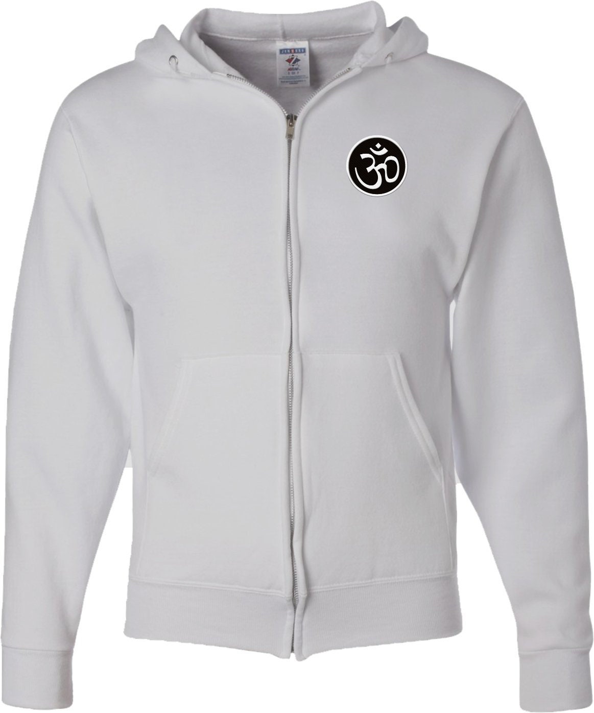 Sanskrit Aum Patch Pocket Print Unisex Yoga Full Zip Hoodie-Sanskritaum-Pp-993 von YogaClothingForYou