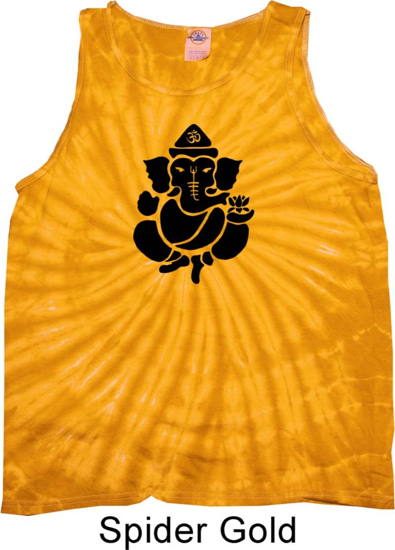 Schatten Ganesha Yoga Tie Dye Tank Top = 3500-Shadow von YogaClothingForYou