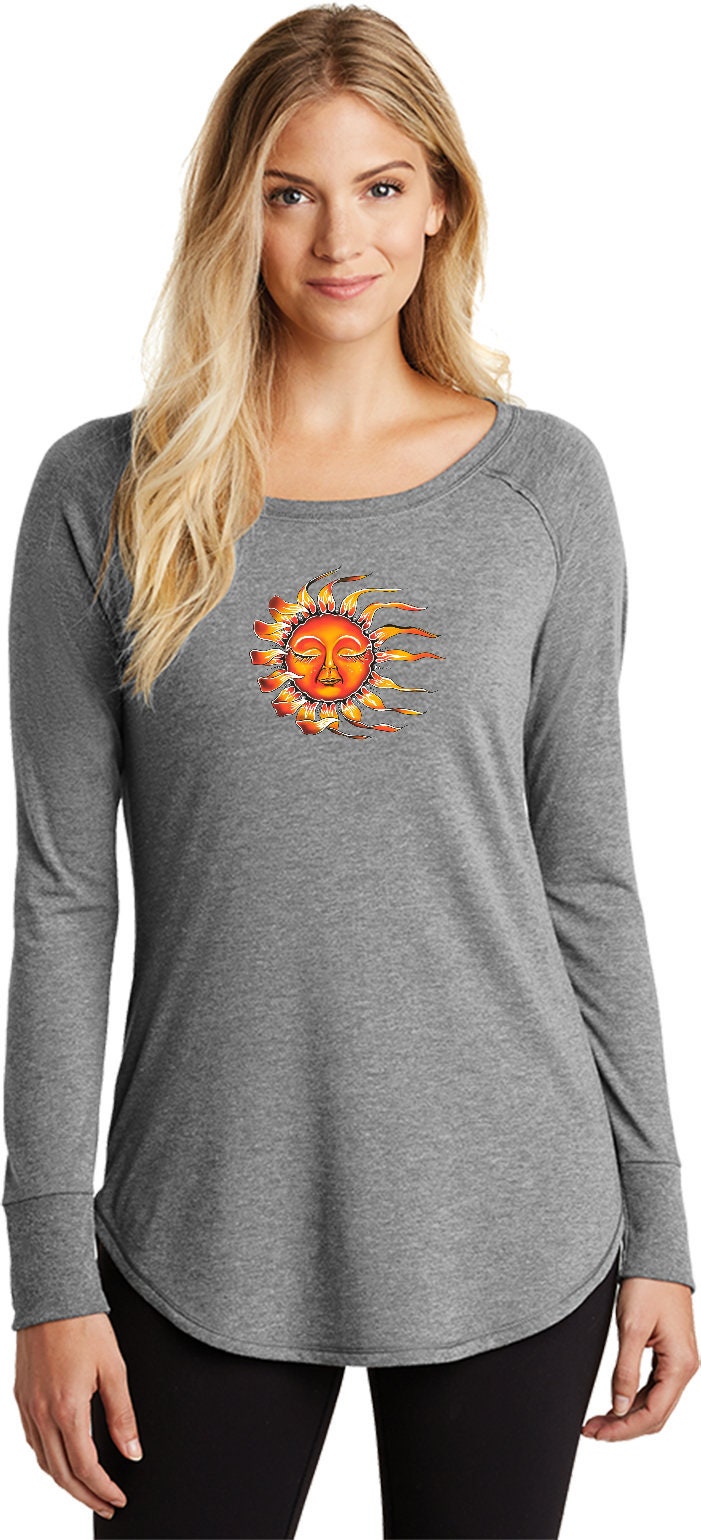 Schlafen Sonne Damen Yoga Tri-Blend Langarm = Sleepingsun-Dt132L von YogaClothingForYou