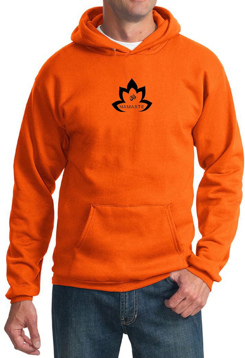 Schwarz Namaste Lotus Yoga Hoodie - Pc90H-Bnlotus von YogaClothingForYou