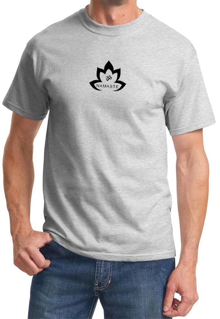 Schwarz Namaste Lotus Yoga T-Shirt = Pc61-Bnlotus von YogaClothingForYou