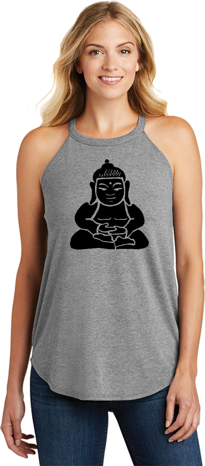 Shadow Buddha Damen Yoga Tri Blend Rocker Tanktop = Shadbuddha-Dt137L von YogaClothingForYou