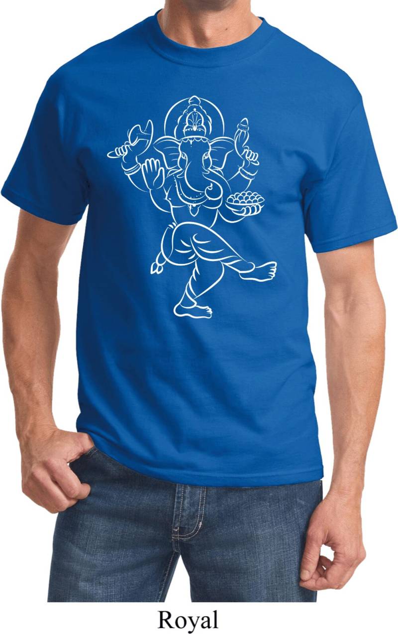 Skizze Ganesha Weiß Druck Yoga T-Shirt = Pc61-Wsketchganesh von YogaClothingForYou