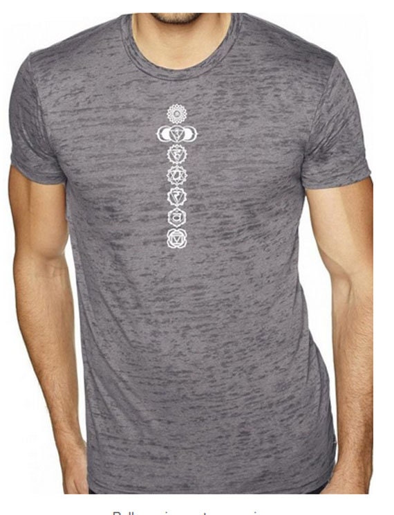 Weiß 7 Chakra Yoga Burnout T-Shirt = Nl6110-Wchakra von YogaClothingForYou