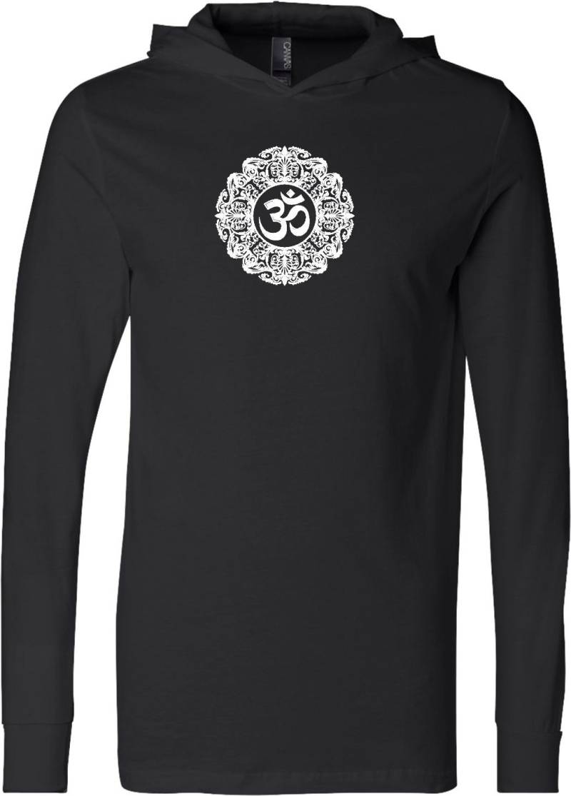 Weiß Verziertom Yoga Leichte Hoodie T-Shirt - Whtornate-3512 von YogaClothingForYou