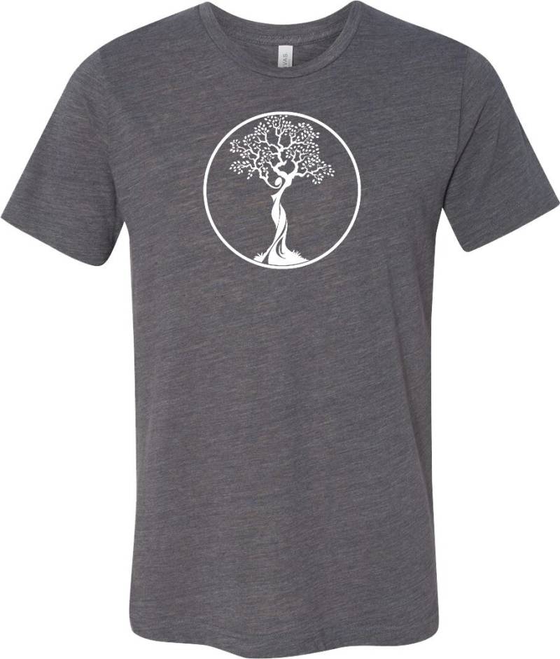 Weißes Baum Des Lebens Kreis Burnout Yoga T-Shirt = Wtreecir-3650 von YogaClothingForYou