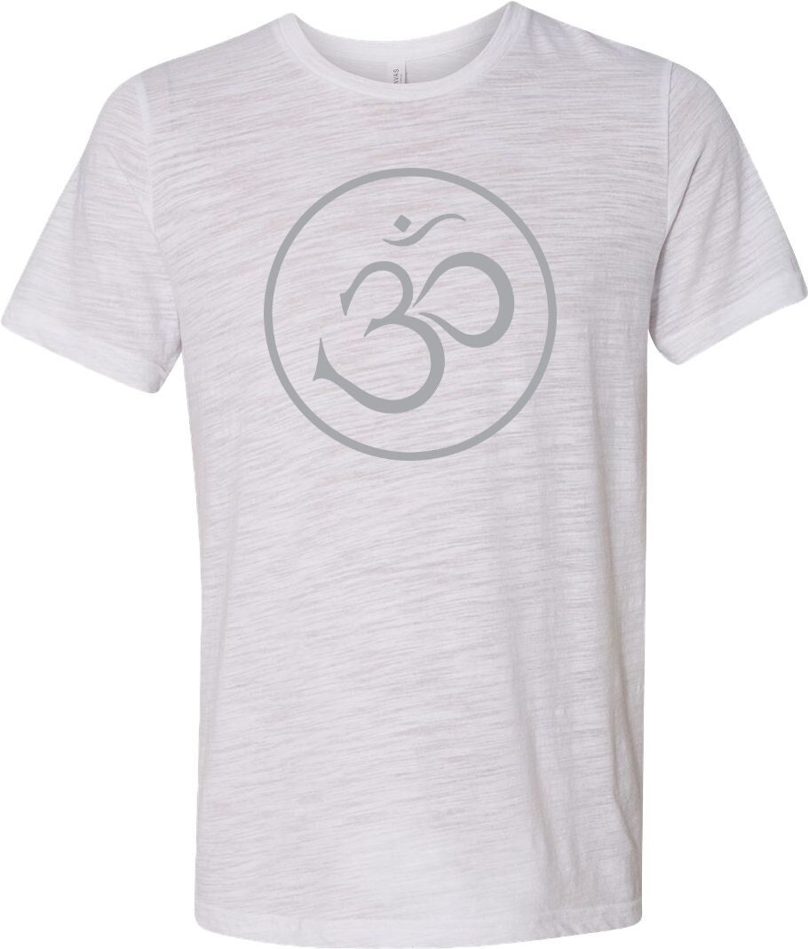 Weißes Yoga-Burnout-T-Shirt Für Herren Von Thin Om = Thinom-3650 von YogaClothingForYou