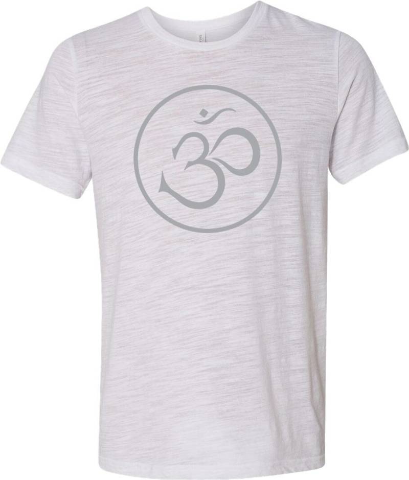 Weißes Yoga-Burnout-T-Shirt Für Herren Von Thin Om = Thinom-3650 von YogaClothingForYou