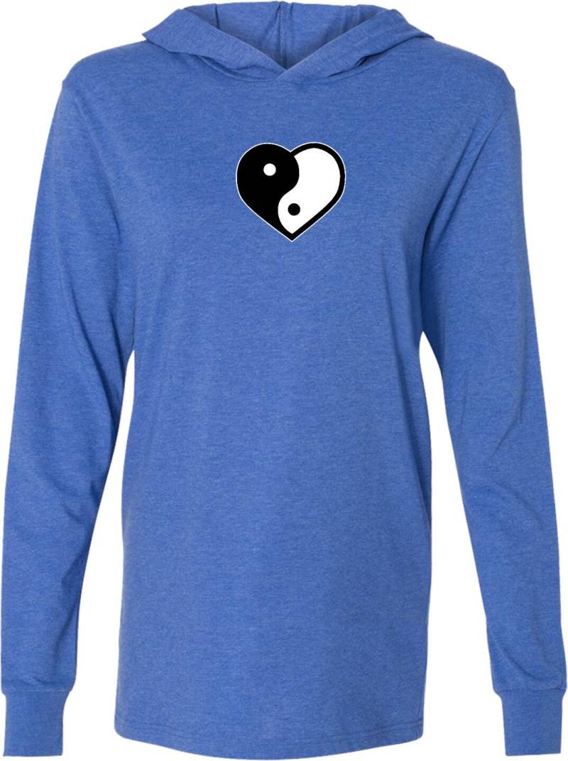 Yin Yang Herz Yoga Leichte Hoodie T-Shirt - Yyheart-3512 von YogaClothingForYou