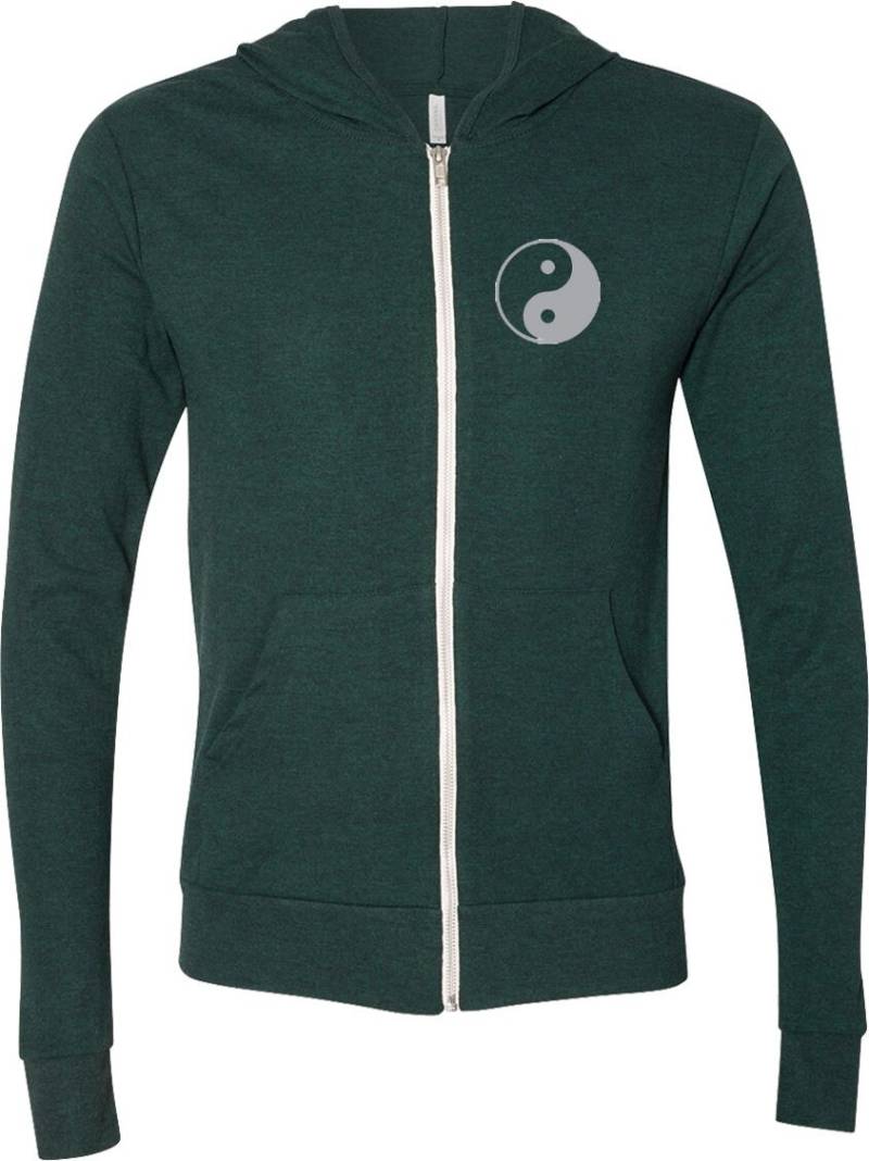Yin Yang Tasche Druck Erwachsene Unisex Yoga Triblend Full Zip Leichter Hoodie - Yinyang-Pp-3939 von YogaClothingForYou