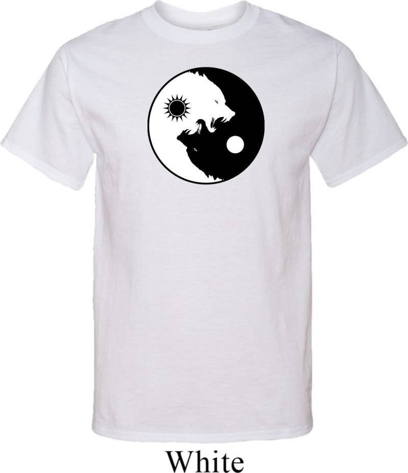 Yin Yang Wölfe Männer Yoga Groß T-Shirt = Pc61T-Wölfe von YogaClothingForYou