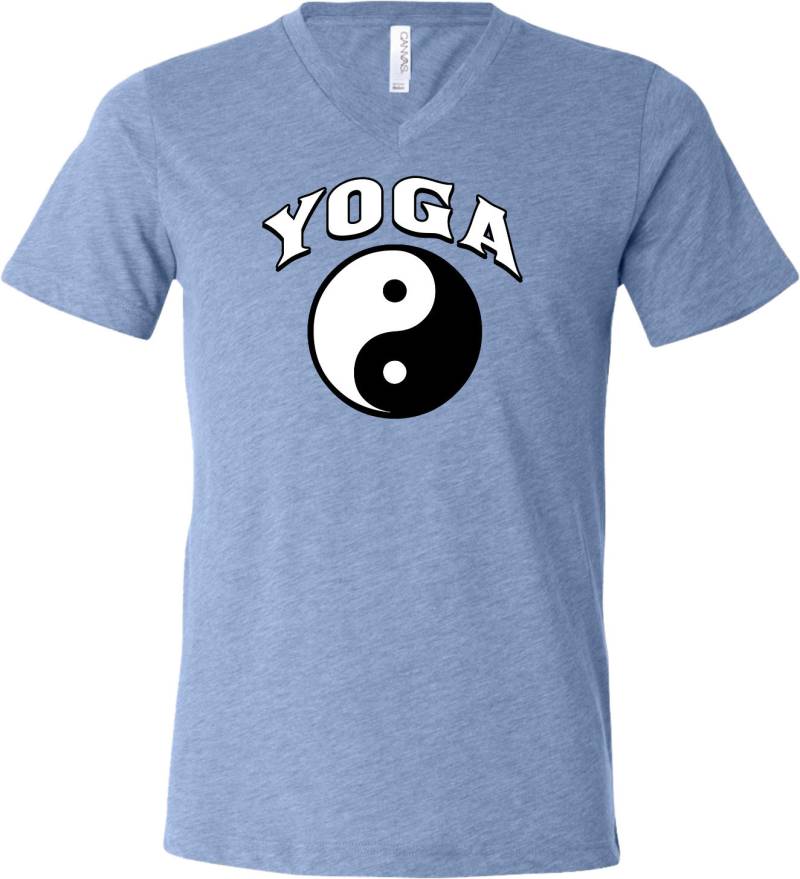 Yin Yang Yoga Arch Erwachsene Unisex Triblend V-Neck T-Shirt = Bogen-C3415 von YogaClothingForYou