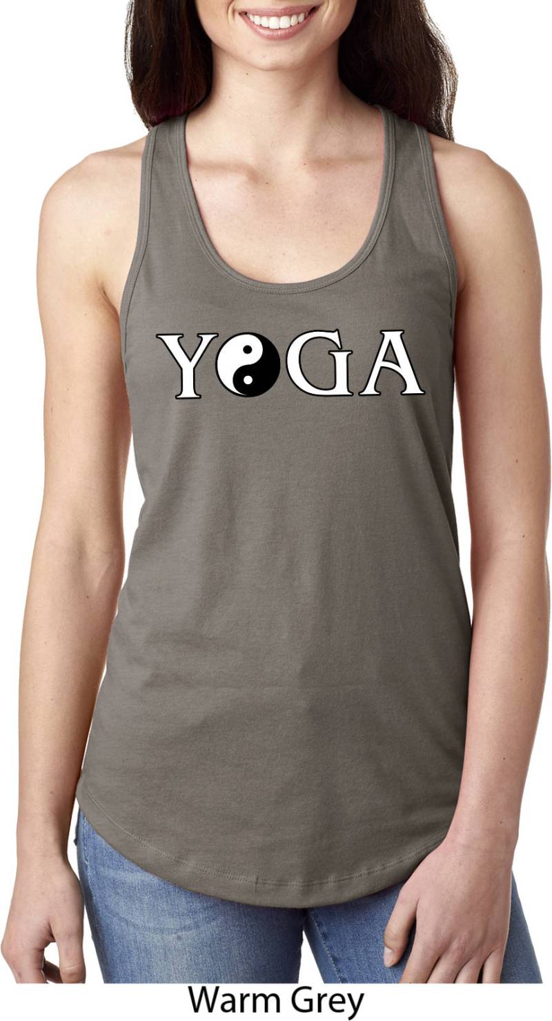 Yin Yang Yoga Text Damen Ideal Tanktop = N1533-Yytext von YogaClothingForYou
