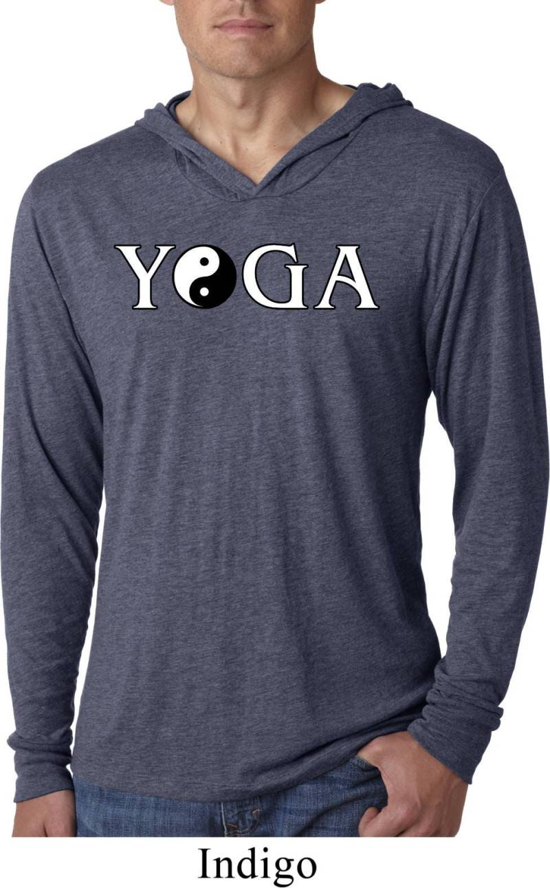 Yin Yang Yoga Text Erwachsene Unisex Leichter Hoodie T-Shirt - Nl6021-Yytext von YogaClothingForYou