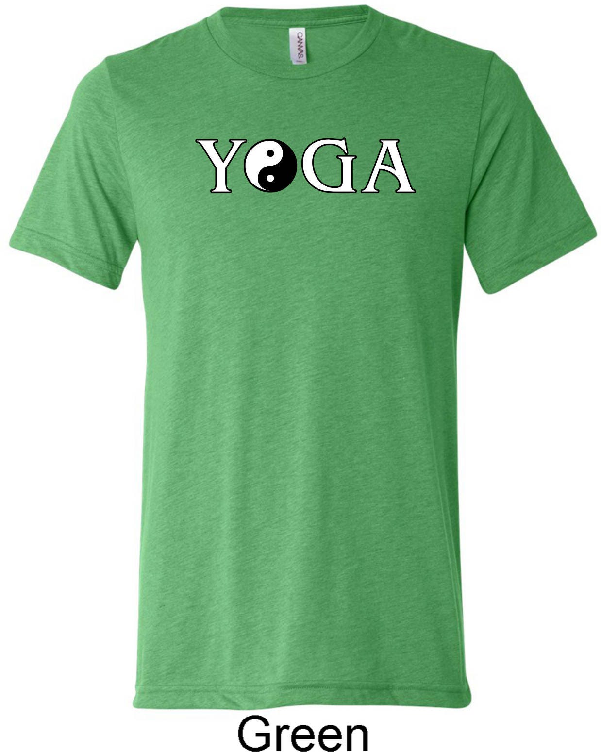 Yin Yang Yoga Text Erwachsene Unisex Tri-Blend Rundhals T-Shirt = C3413-Yytext von YogaClothingForYou