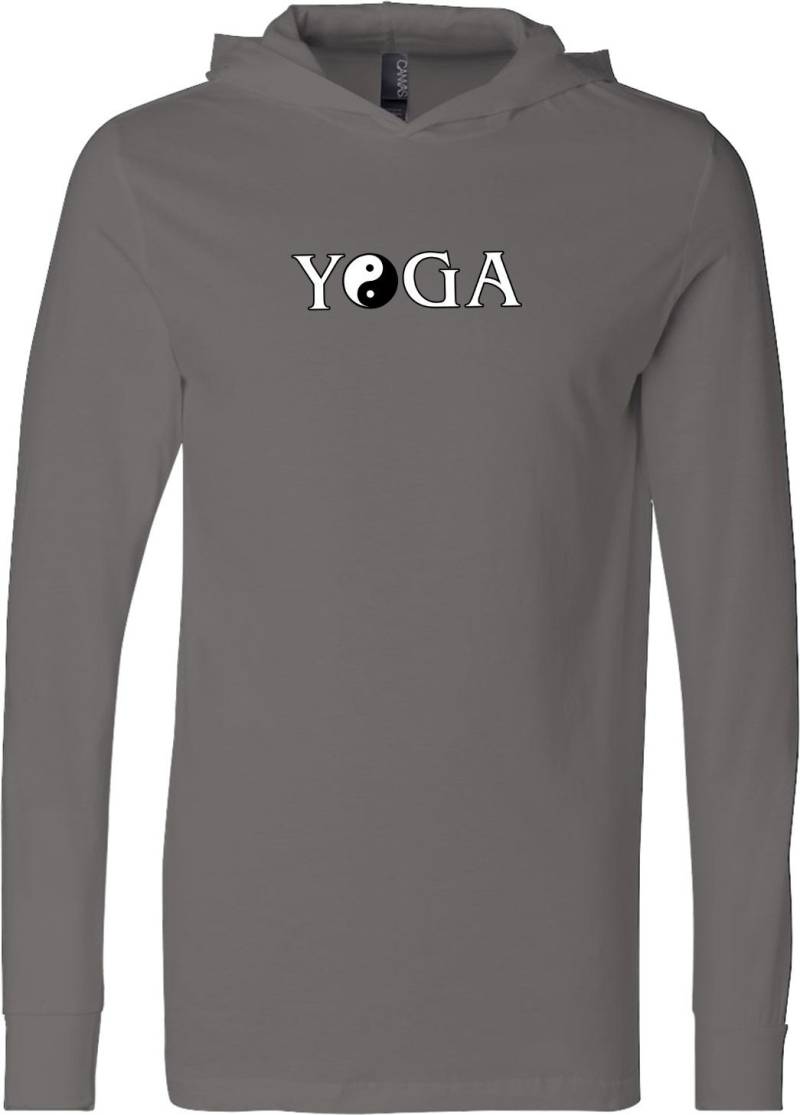 Yin Yang Yoga Text Leicht Hoodie T-Shirt - Yyyogatext-3512 von YogaClothingForYou