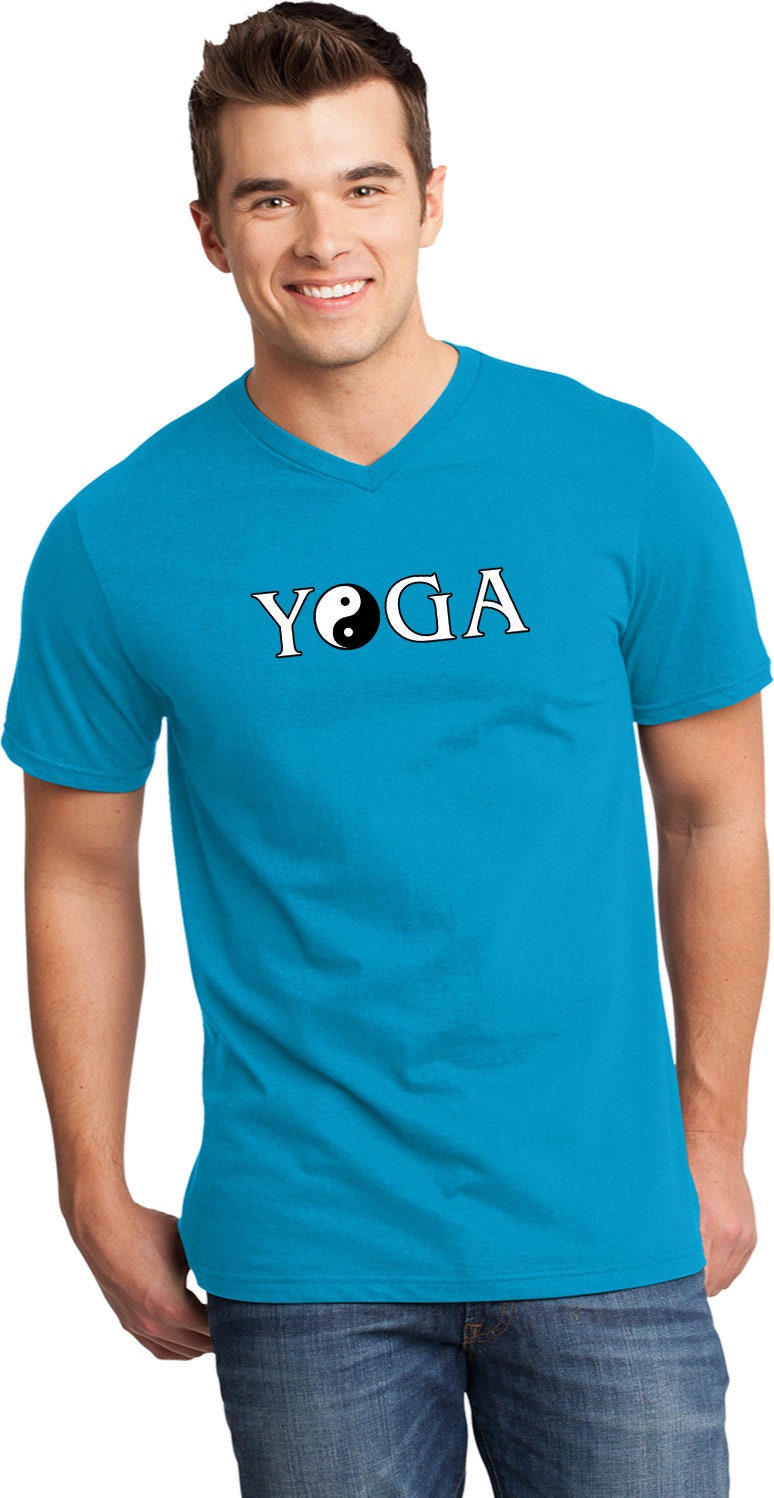Yin-Yang Yoga Text Männer Sehr Wichtig V-Neck T-Shirt = Yyyogatext-Dt6500 von YogaClothingForYou