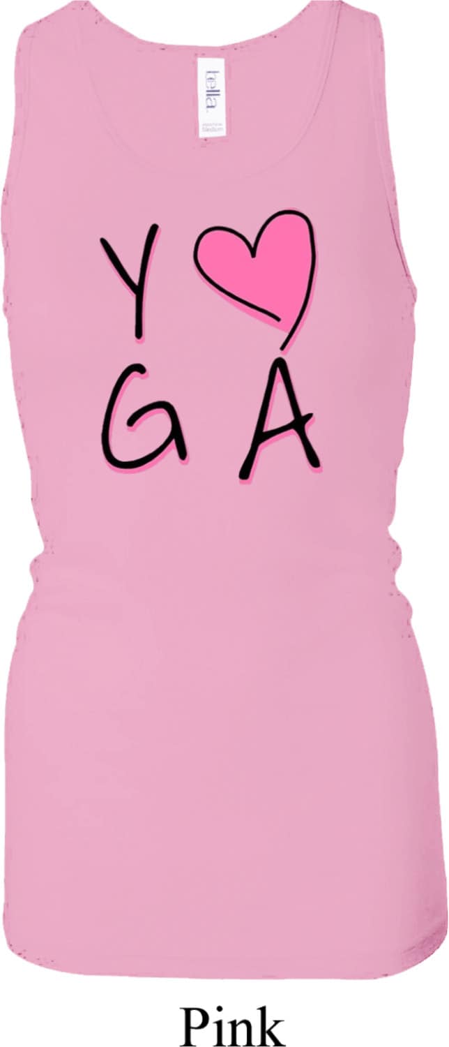 Yoga Liebe Damen Längere Länge Racerback Tanktop = 8770-A8417C von YogaClothingForYou