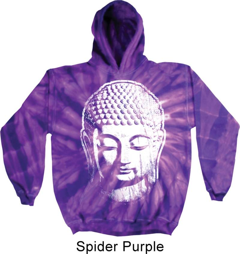 Yogakleidung Für Sie Mens Hoodie Große Buddha Kopf Tie-Dye Hoody - 8777-Bigbh von YogaClothingForYou