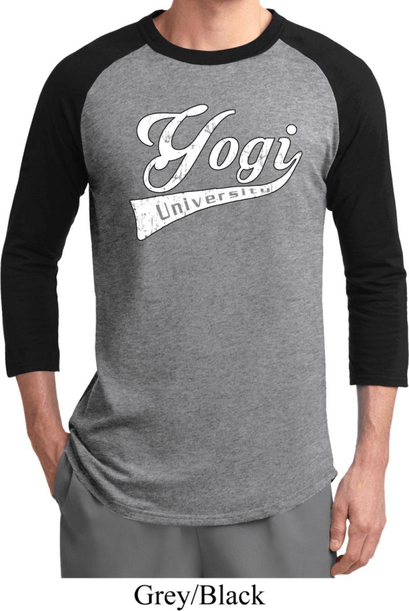 Yogi Universität Yoga Raglan T-Shirt = T200-Yogi von YogaClothingForYou