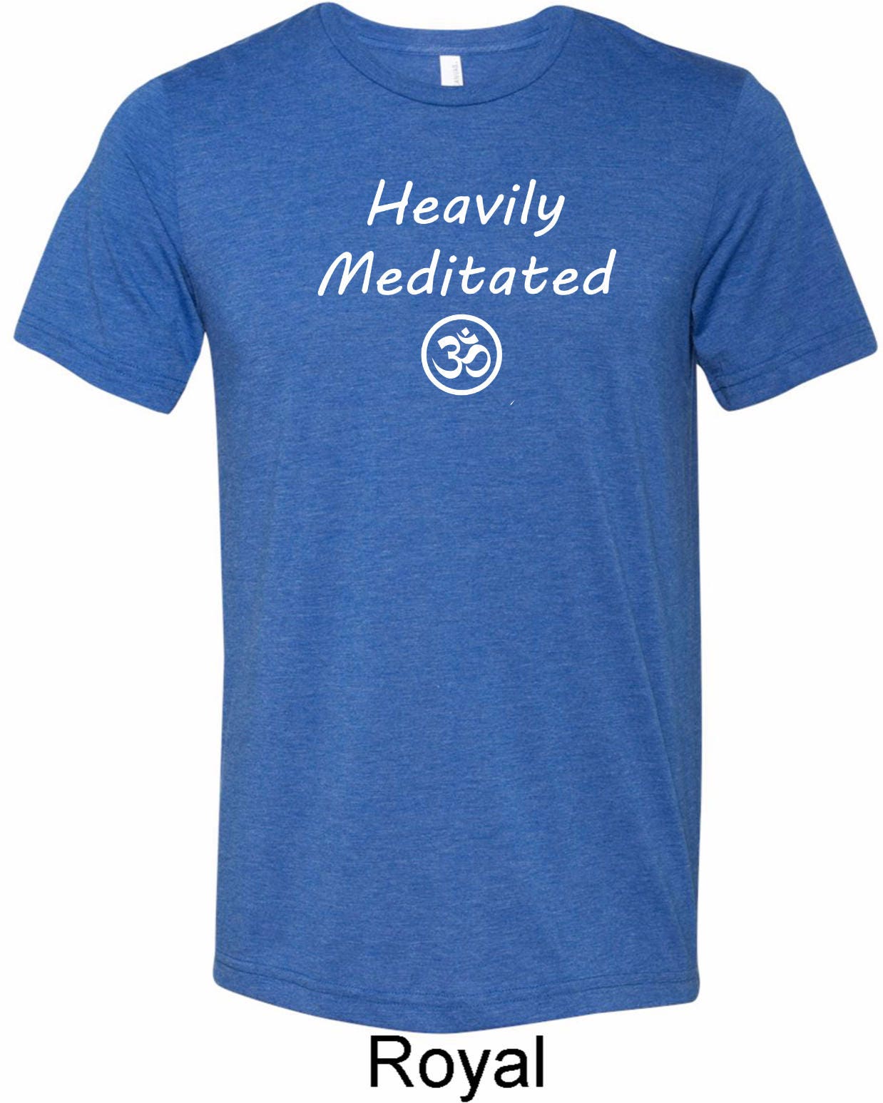 stark Meditierte Mit Om Erwachsene Unisex Yoga Tri-Blend Rundhals T-Shirt = C3413-Heavilyom von YogaClothingForYou