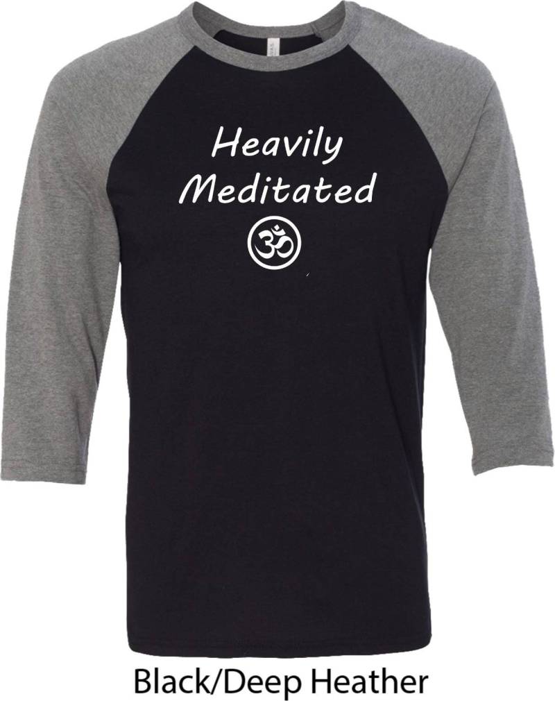 stark Mit Om Männer Yoga Raglan Shirt Meditierte = 3200-Heavilyom von YogaClothingForYou