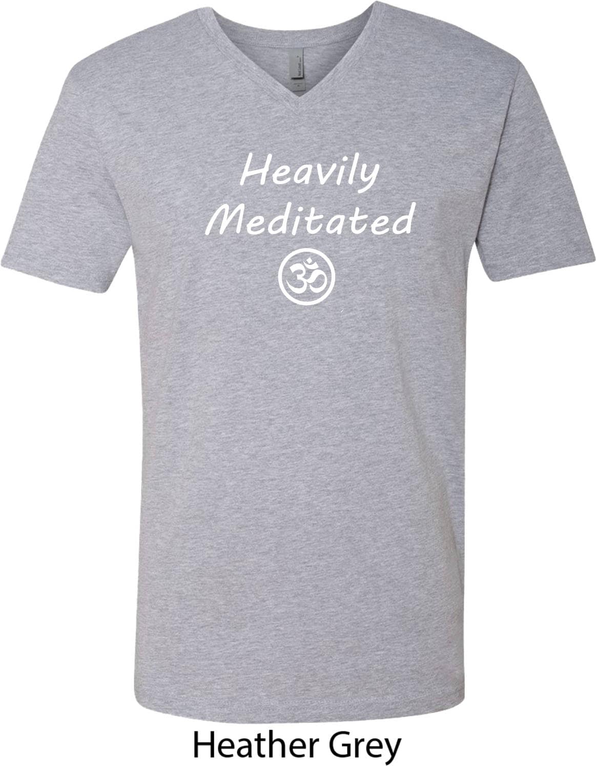 stark Mit Om Mens Yoga V-Neck Shirt Meditierte = N3200-Heavilyom von YogaClothingForYou