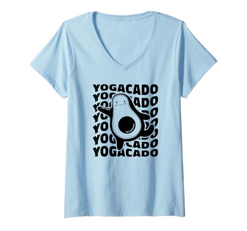 Damen Yoga Funny - Yogacado T-Shirt mit V-Ausschnitt Damen Yoga Funny - Yogacado T-Shirt mit V-Ausschnitt von Yogacado Funny