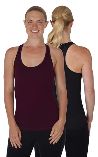 Yogalicious 2er-Pack ultraweiches, leichtes Racerback-Tanktop, Winetasting/Schwarz, Klein von Yogalicious
