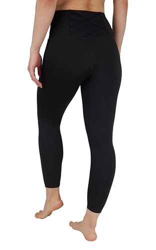 Yogalicious Knöchel-Leggings mit hoher Taille, knöchelfest, gekreuzt, V-Rücken, Schwarz, X-Klein von Yogalicious