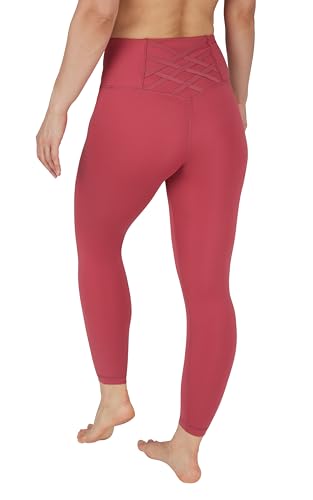 Yogalicious Knöchel-Leggings mit hoher Taille, knöchelfest, gekreuzt, V-Rücken, Rot (Earth Red), Groß von Yogalicious