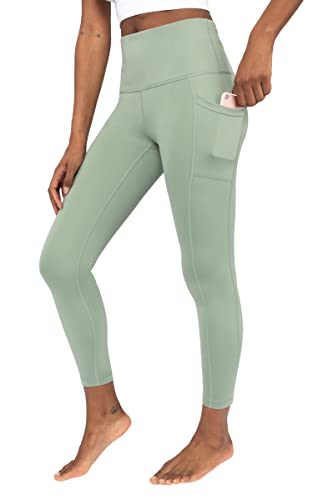 Yogalicious Hohe Taille, ultraweich, 7/8 knöchellange Leggings mit Taschen für Damen, Lily Pad Lux, M von Yogalicious