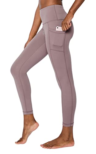 Yogalicious Hohe Taille, ultraweich, 7/8 knöchellange Leggings mit Taschen für Damen, Mokka Lux, Groß von Yogalicious