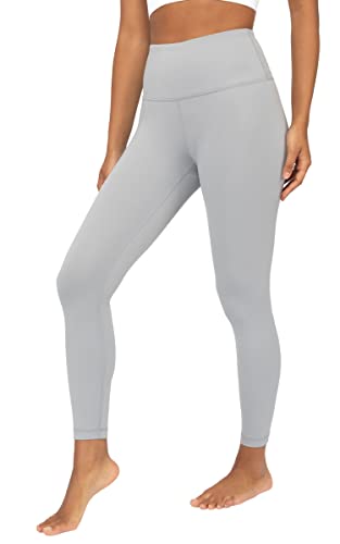 Yogalicious Hohe Taille Kniebeugen Beweis Lux Knöchel Leggings für Frauen, Graupel Lux 63,5 cm, X-Groß von Yogalicious