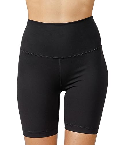 Yogalicious Lux Biker-Shorts, hohe Taille, kniebefest, 2 Stück, 12,7 cm, 17,8 cm, Schwarz, 17,8 cm, Einzelpackung, X-Klein von Yogalicious