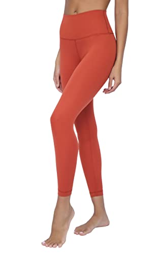 Yogalicious Lux High Waist Elastic Free Ankle Leggings, Cinnabar, Groß von Yogalicious