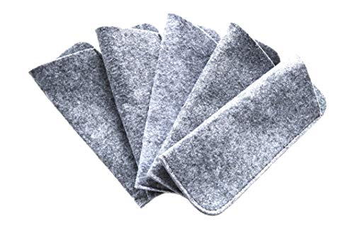 Yogo Vision Yogo Brillenetui, Weiche Tasche – Weiche Brillenetuis Aus Grauem Filz Für Damen Und Herren, 5Er-Pack Schmale Brillenhüllen von Yogo Vision