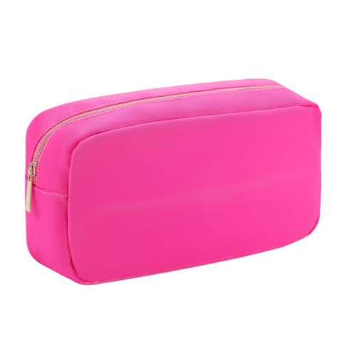 YogoRun Preppy Makeup Pouch Travel Women Cosmetic Pouch Nylon, Hot Pink, L von YogoRun