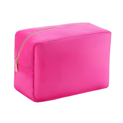 YogoRun Preppy Makeup Pouch Travel Women Cosmetic Pouch Nylon, Hot Pink, XL von YogoRun