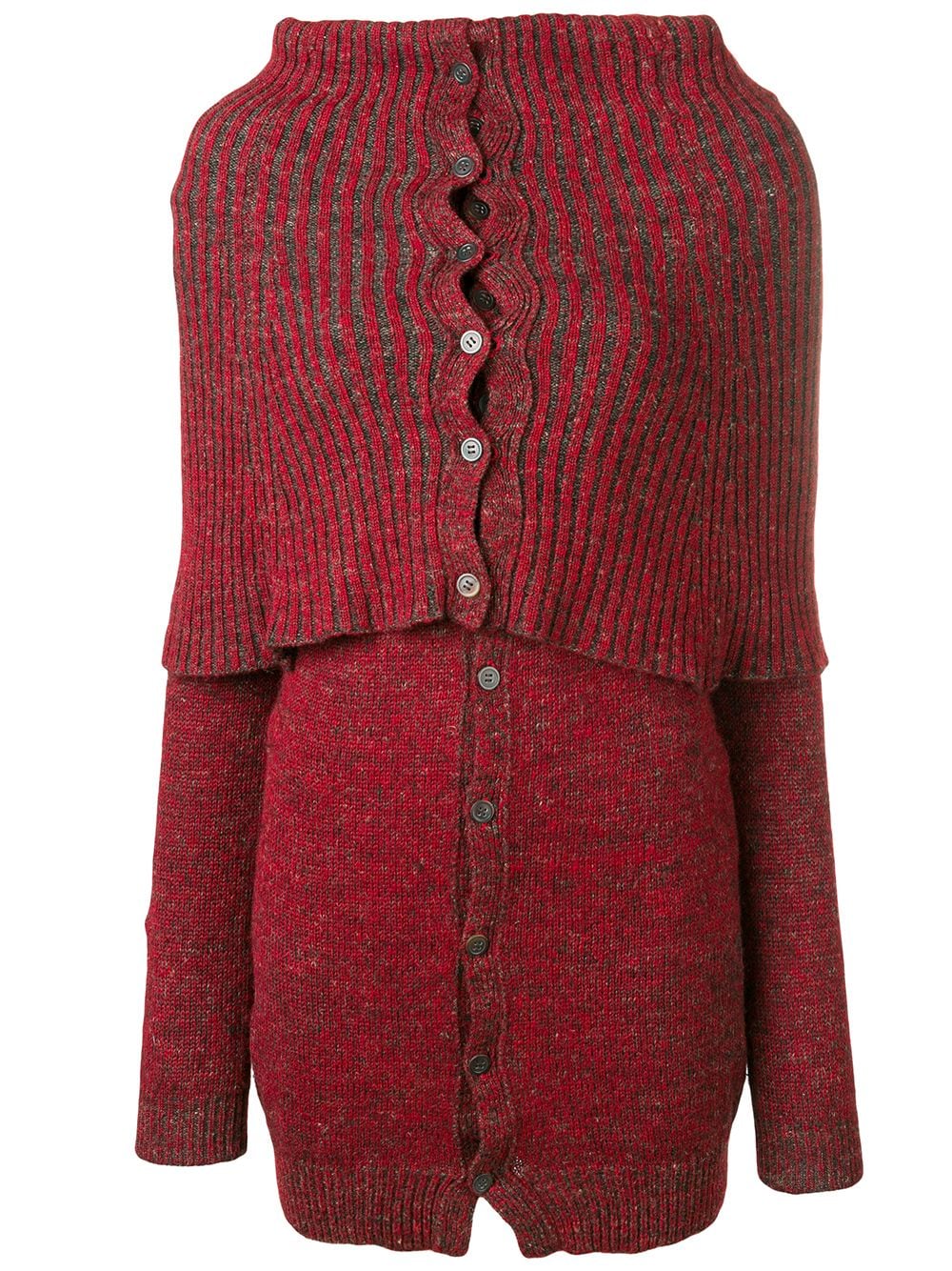 Yohji Yamamoto Pre-Owned Gerippter Cardigan - Rot von Yohji Yamamoto Pre-Owned