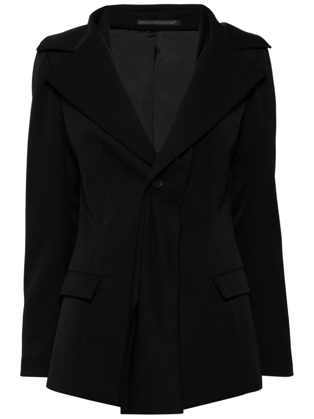 Yohji Yamamoto Einreihiger Blazer im Layering-Look - Schwarz von Yohji Yamamoto