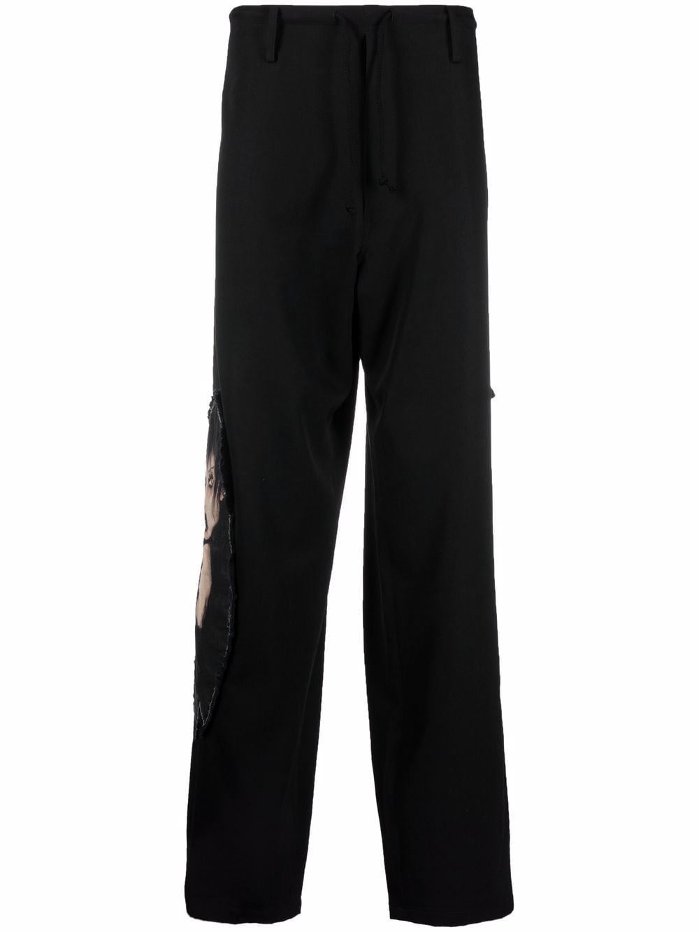 Yohji Yamamoto Gerade Hose mit Kordelzug - Schwarz von Yohji Yamamoto